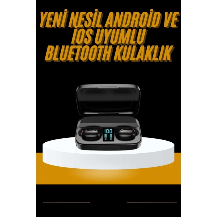 TWS 5.0 with Wireless Digital Display and Call AnsweringBluetooth Headset