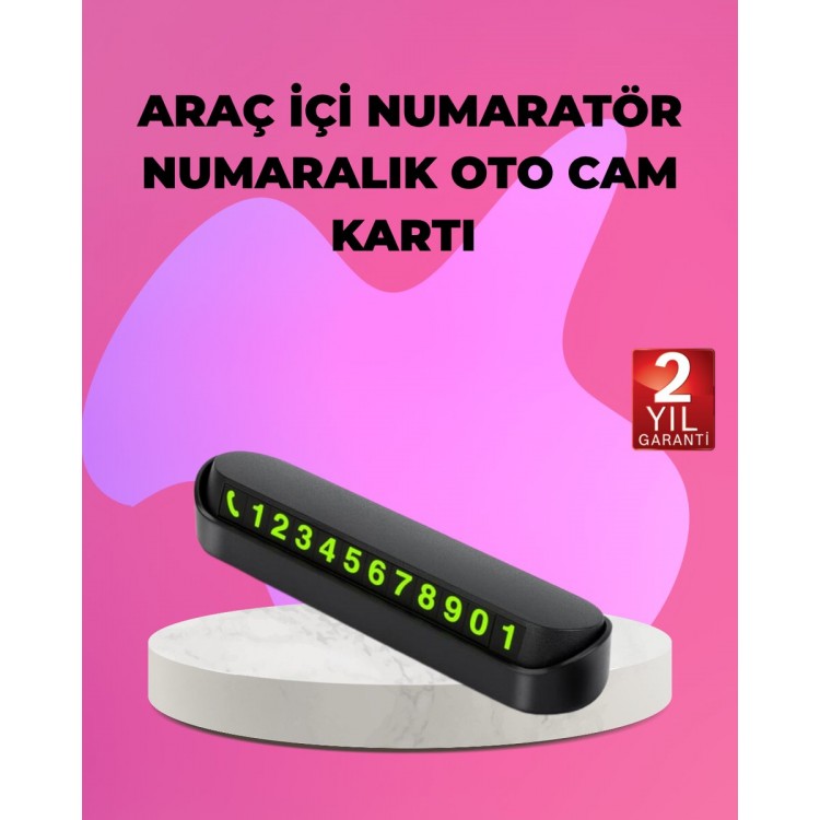 Phosphorescent In-Vehicle Parking Card Numberer