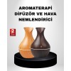 Aromaterapi Difüzör Ahşap Desenli ve Ultrasonik Nemlendirici LED Işıklı