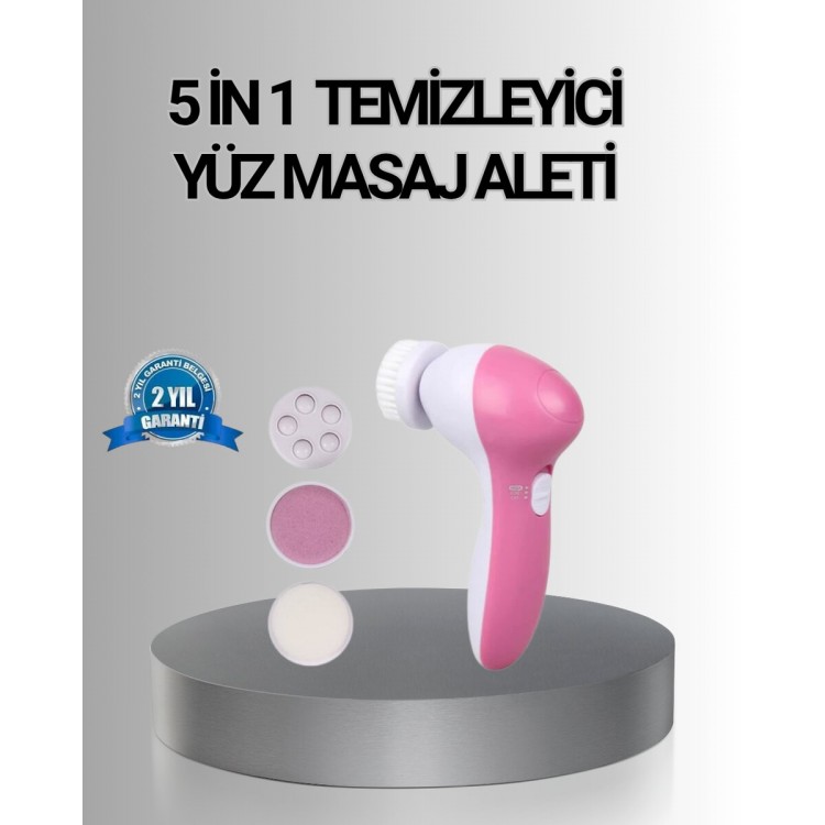 5 Başlıklı Yüz Masaj Aleti – Cilt Temizleme Peeling Siyah Nokta ve Gözenek Bakımı