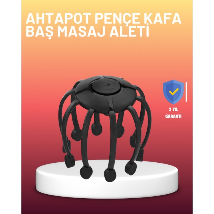USB Şarjlı Kafa Masaj Aleti 3 Modlu 8 Başlıklı Stres Giderici
