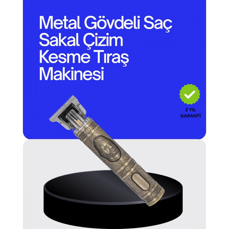 Kompakt Tasarımlı Güçlü Motorlu Saç sakal Kesme Makinesi ve 4 Kılavuz Tarak
