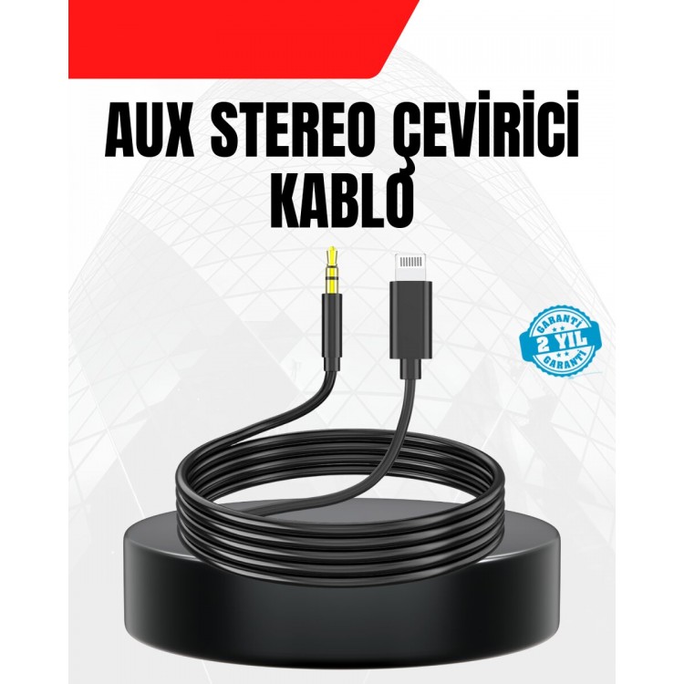 1 Meter Lightning to Aux Converter Cable StereoAudio High Quality