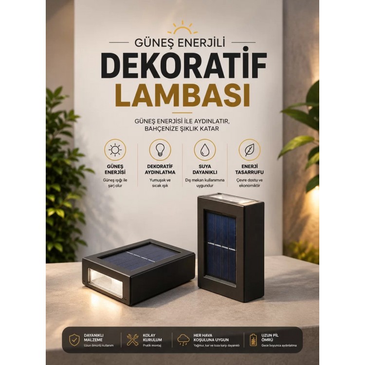 Bahçe Aydınlatması Solar Güneş Enerjili Dekoratik Led Işıklı Lamba