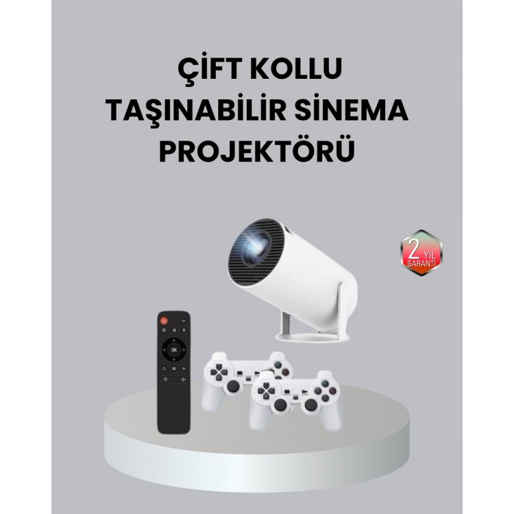 4K Wi-Fi 6 Projeksiyon Cihazı – 10.000+ Oyun Desteği Kablosuz Bağlantı ve Çoklu Giriş Portları