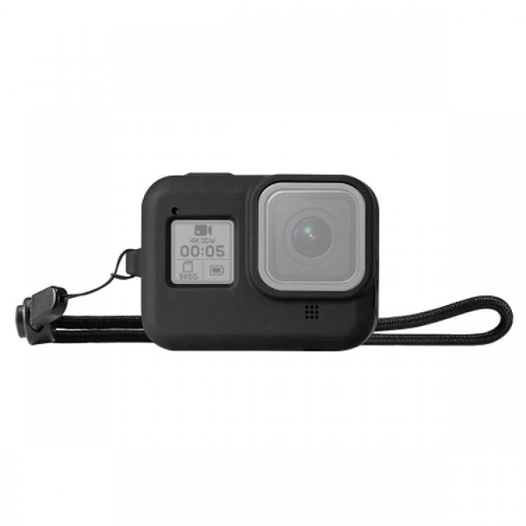 PULUZ PU428B GoPro HERO8 İçin Silikon Koruma Kılıfı+Wrist Strap-(5775)