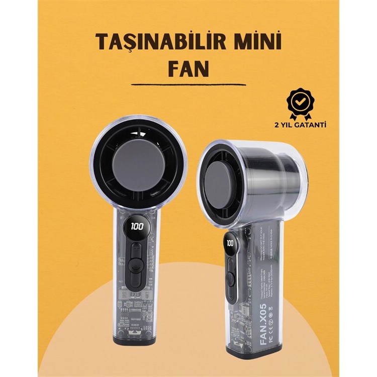 High Efficiency Cooling Hand Fan | 100 LevelsSpeed ​​Control | 6 Hours Battery Life