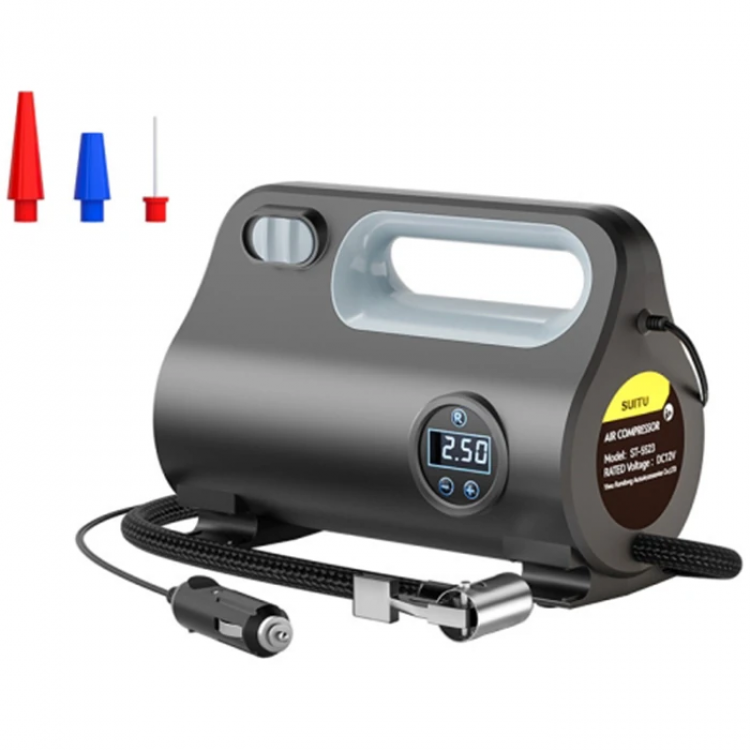 Ally ST-5523 ​​Portable Air Pump with LED LightCompressor Vehicle Tire Inflation Machine-(5775)