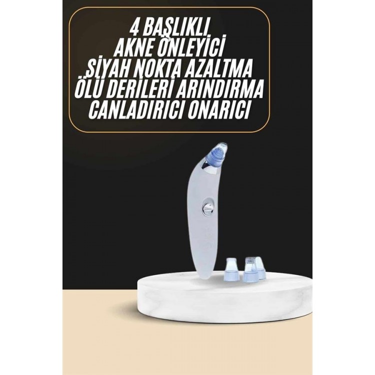 Siyah Nokta Temizleme Cihazı 4 Başlıklı Vakumlu Pilli Ölü Deri Arındırma