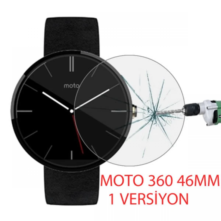 Motorola Moto 360 46mm 1versiyon Kırılmaz Cam Ekran Koruyucu-(5775)