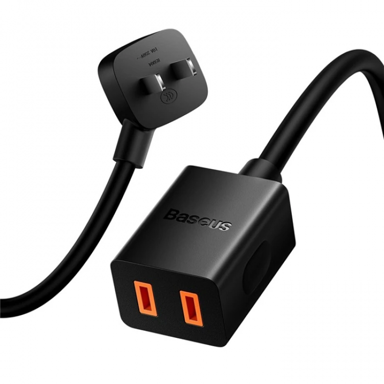 BASEUS PowerCombo Mini Power Strip 1AC 10 mPower Cord /EU+UK Plug Adapters Included-(5775)