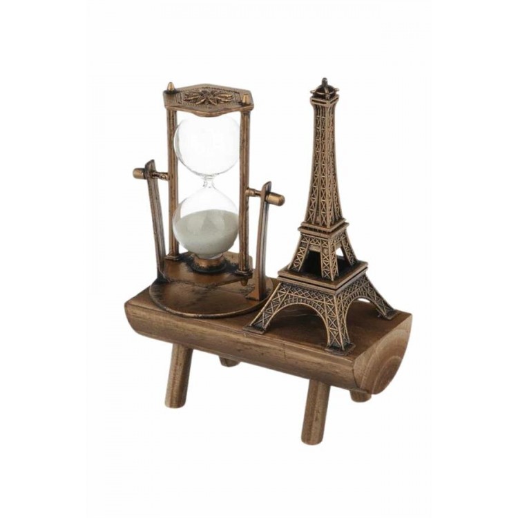 Decorative Eiffel Tower and Hourglass Vintage StyleTable Ornament Trinket