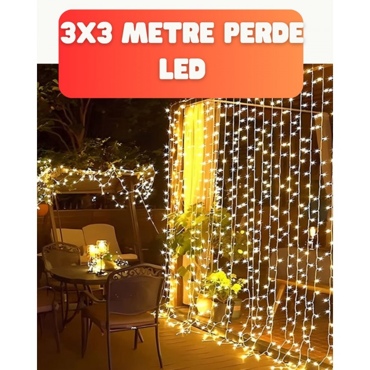 3x3 Metre Şelale LED Perde Işık İç Dış Mekân Dekorasyonu