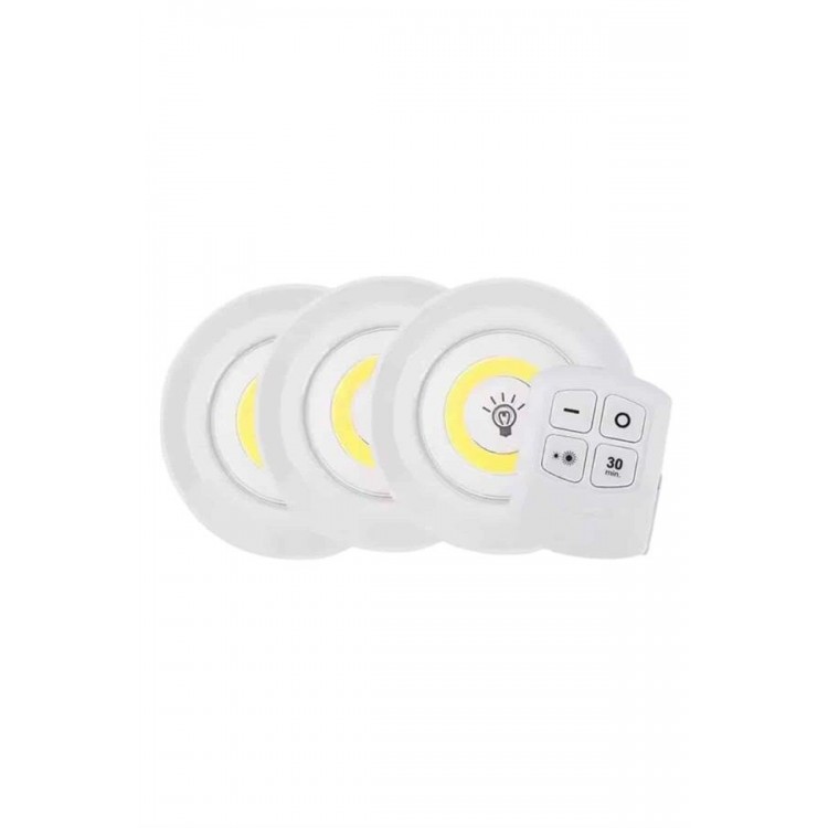 LED Lamp 3 Pieces Remote Controlled Adhesive