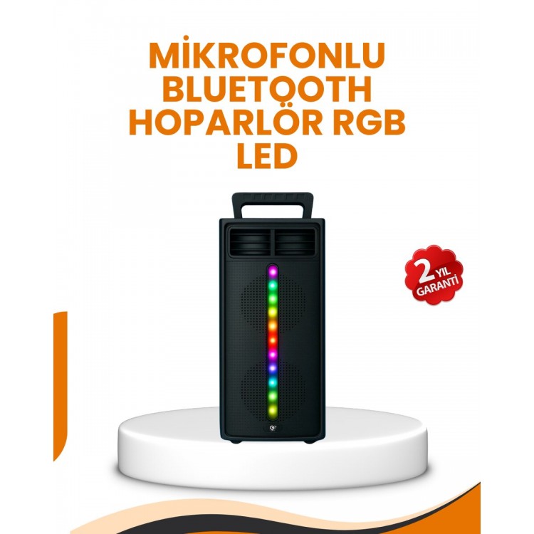 Bluetooth Lighted Speaker – 2x5W Power | USB+ TF Card + FM Radio | BlackColor (Copy)