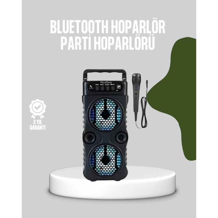 Bluetooth Connected LED Light Portable Speaker – 1200mAh Rechargeable with FM Radio