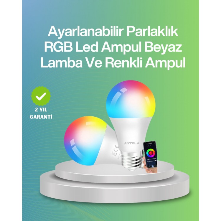 Uzaktan Kumandalı Akıllı LED Ampul Enerji Tasarruflu
