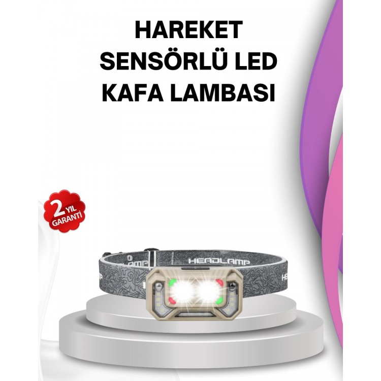 LED Headlight with Hand Shaking Sensor Adjustable Light Angle