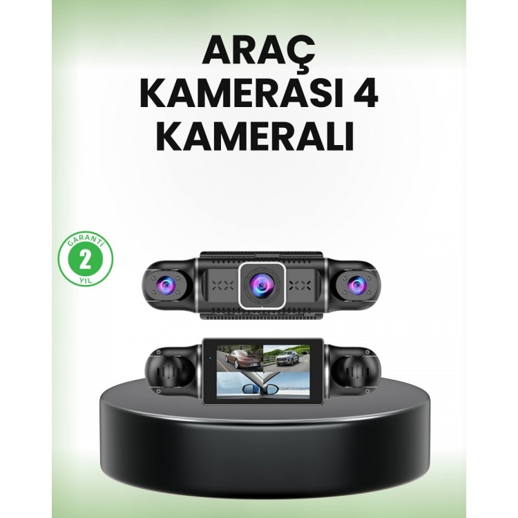 Vehicle Interior and Exterior Recording System with GPS and 4 Cameras1080P WiFi Supported