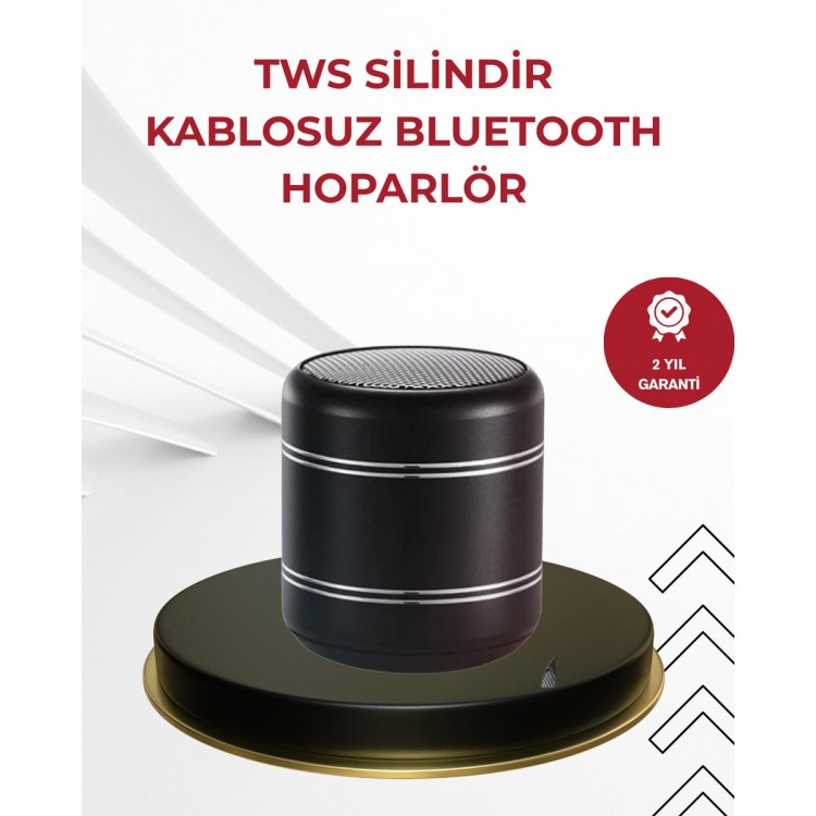 Kompakt Silindir Metal Bluetooth Hoparlör 400 mAh Uzun Pil TWS Destekli