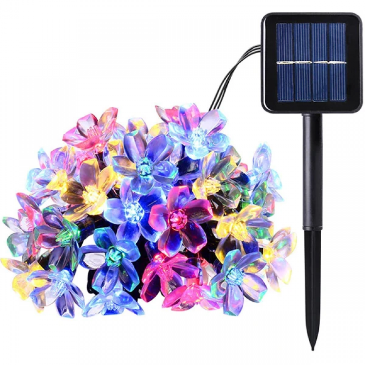 ALLY 7M 50 Cherry Blossom Solar PoweredOutdoor Garden Lighting Waterproof Led-(5775)