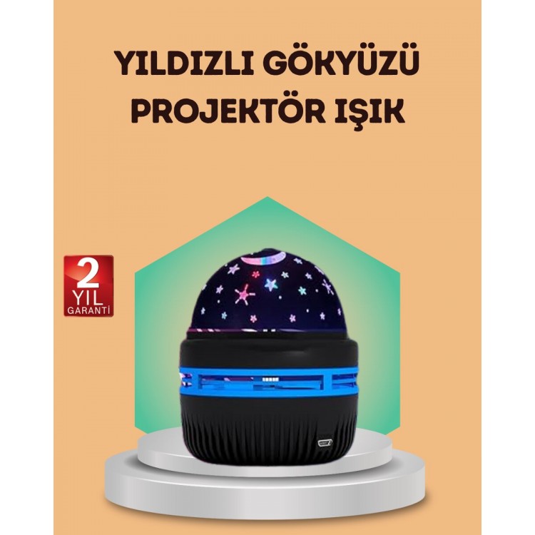 USB Galaxy Projektör Lamba – Romantik Atmosfer Çocuk Odası Parti ve Düğün Işığı