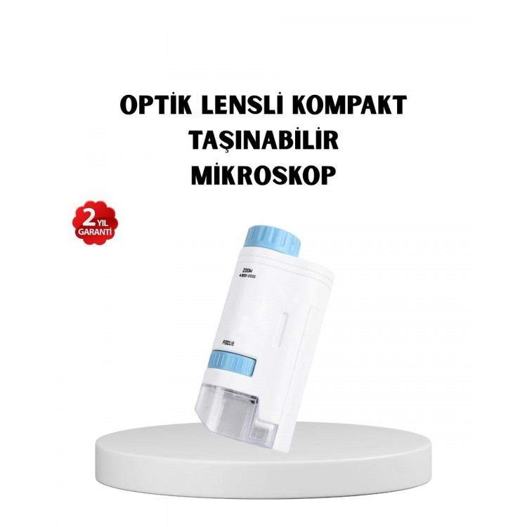LED Işıklı Mikroskop 80X–200X Zoom Eğitici Bilim Seti ve Taşınabilir