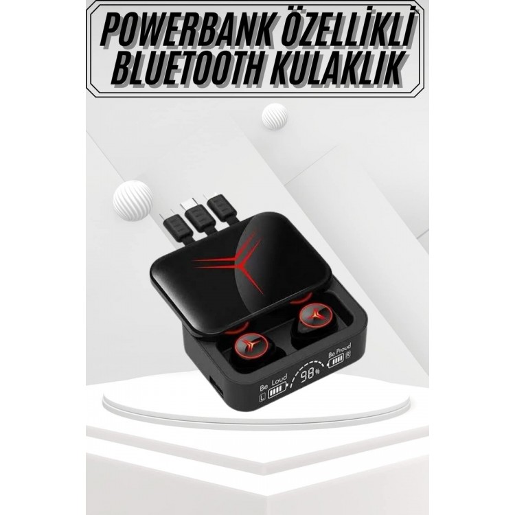 Wireless Bluetooth Headset Powerbank Featured HD Microphone with Indicator
