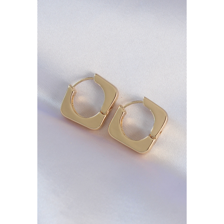 Pirinç Gold Renk Kare Küpe 5886