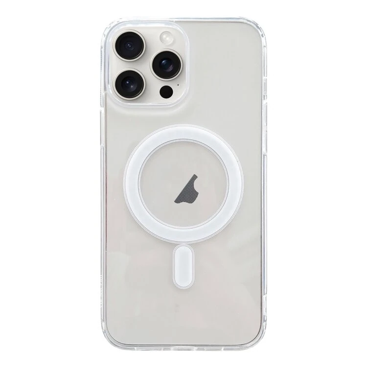 ALLY iPhone 15 Pro Magsafe Compatible Magnetic TransparentSilicone Case-(5775)