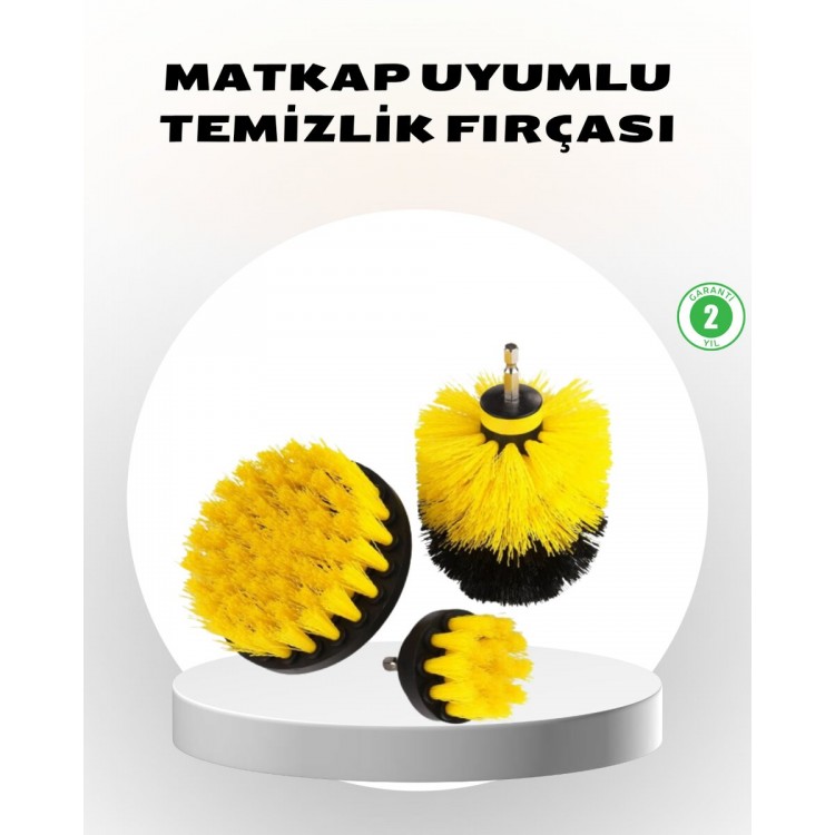 3’lü Matkap Ucu Fırça Seti – Derinlemesine Temizlik Tüm Yüzeylerle Uyumlu