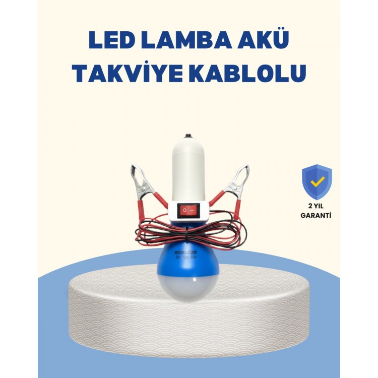 Timsah Kıskaçlı 12V LED Ampul Kamp ve Acil Durum Lambası