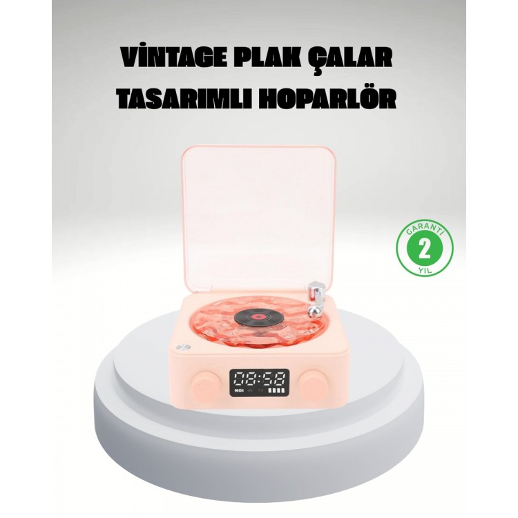 Gece Lambası Stereo Bluetooth Hoparlör Dijital Saat Su Dalgası Efektli 3-ü-1 Cihaz