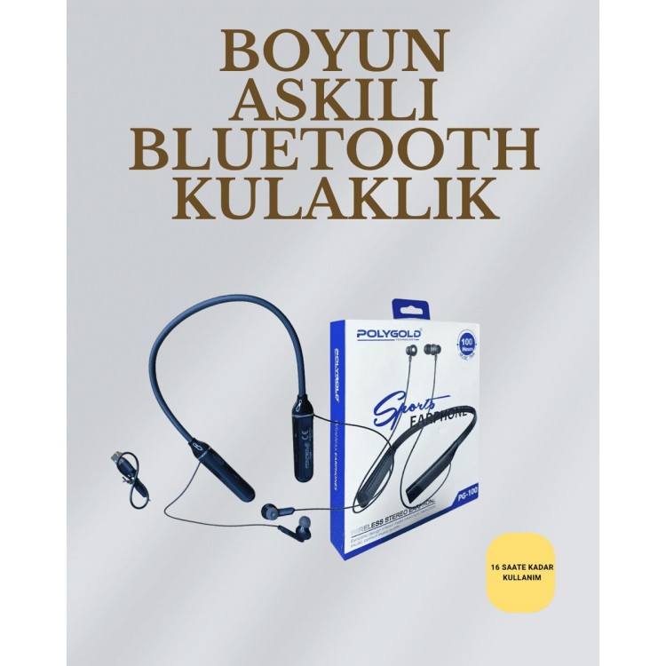 Uzun Süreli Kullanım İçin  – Kablosuz Boyun Bantlı Kulaklık 50 Saat Batarya