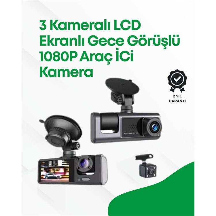 2.0” LCD Screen with Cycle Recording FeatureAuto Camera with Camera
