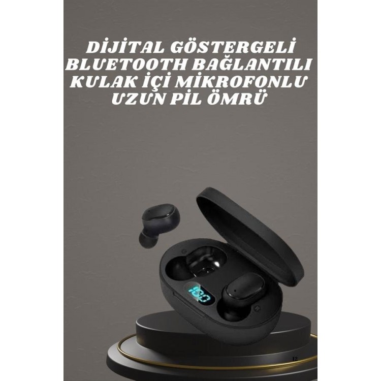 Headphones Wireless In-Ear with Bluetooth Connection with Digital DisplayTouch Control with Microphone