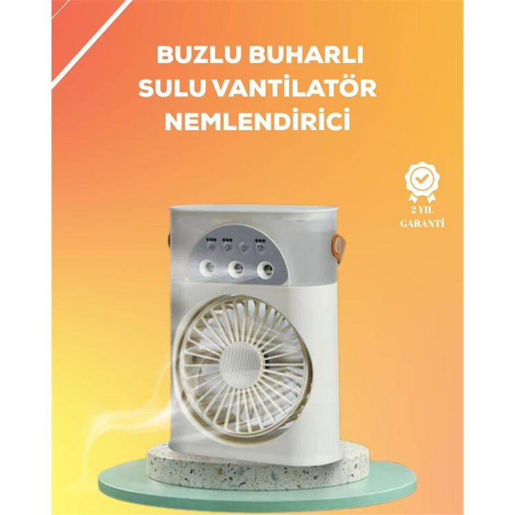 Mini Klima Fan | USB'li 7 Renk Gece Işığı 3'ü 1 Arada Fonksiyon
