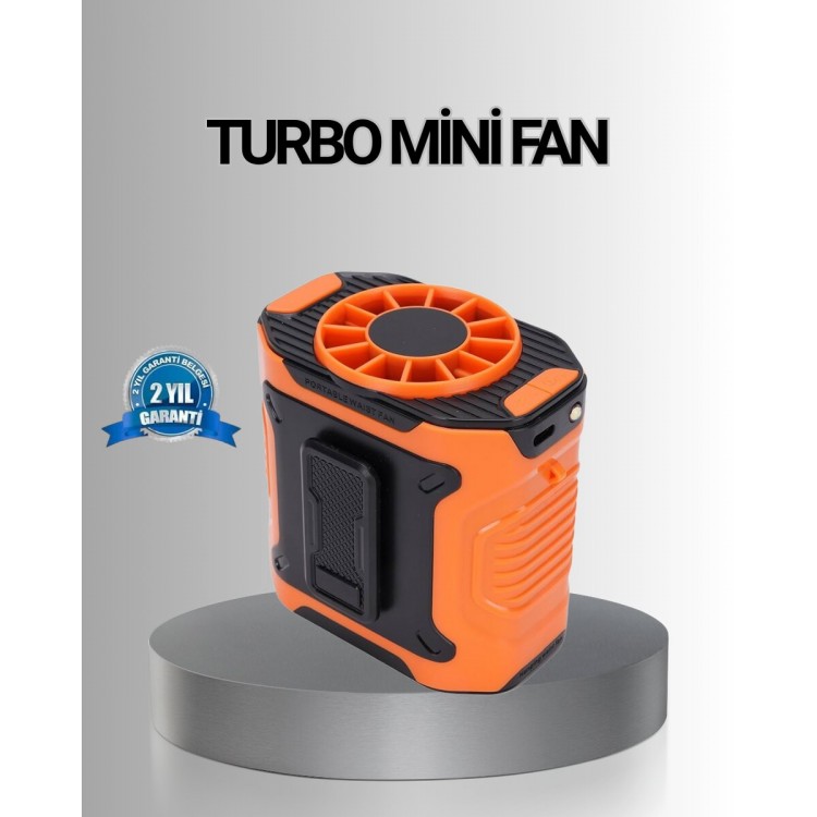 Turbo Mini Taşınabilir Fan – 100 Kademeli Dijital Hız Kontrolü ve Type-C Şarj