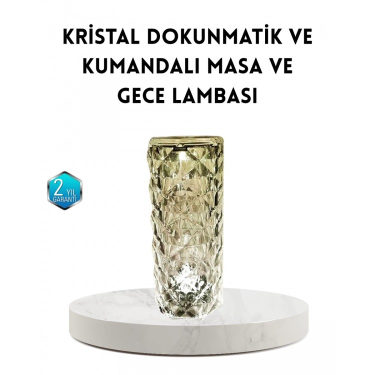 Kristal RGB LED Masa Lambası – Renkli Kumandalı Işık Dekoratif ve Enerji Tasarruflu