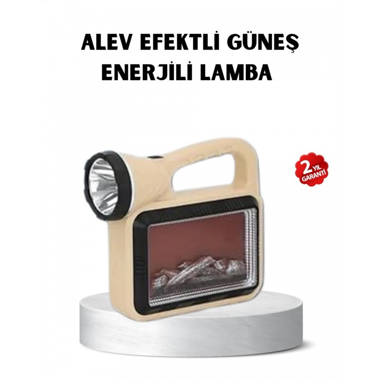 Güneş Enerjili Alev Efektli Lamba COB Led Su Geçirmez Çok Fonksiyonlu