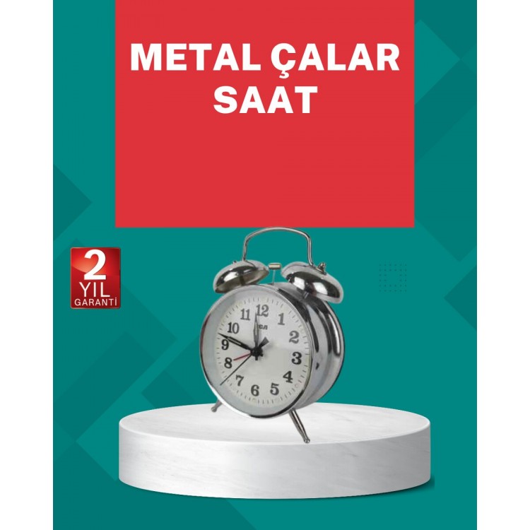 Decorative Silver Illuminated Alarm Table Clock Silent Mechanism
