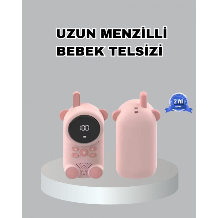 Şarjlı Bebek Telsizi Uzun Mesafe 22 Kanal LCD Ekran VOX Modu 400 mAh