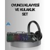 Işıklı Oyuncu Klavye Mouse ve Bluetooth Kulaklık Seti Türkçe Q USB