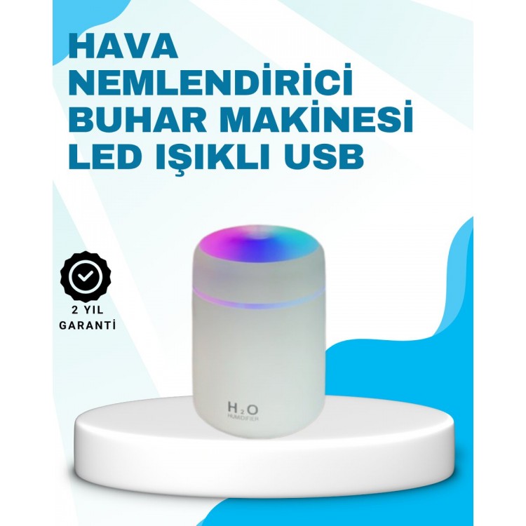 LED Işıklı Sessiz Masaüstü Nemlendirici – 3 Buhar Modu