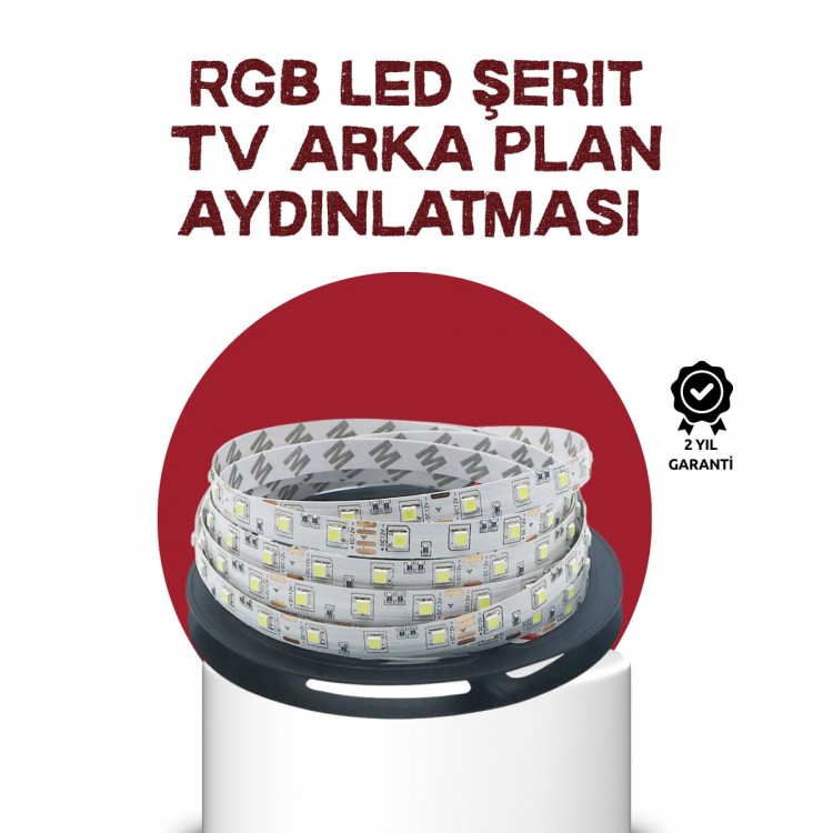 Kendinden Yapışkanlı LED Şerit Televizyon Aydınlatması 2mt