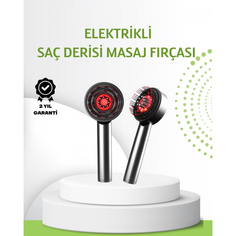 Şarjlı Saç Derisi Masaj Cihazı Kırmızı Işık ve 3D Tarak Dişli
