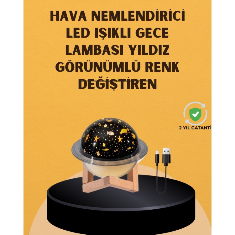 Projektör ışıklı aromaterapi uyumlu mini masaüstü hava nemlendirici cihaz