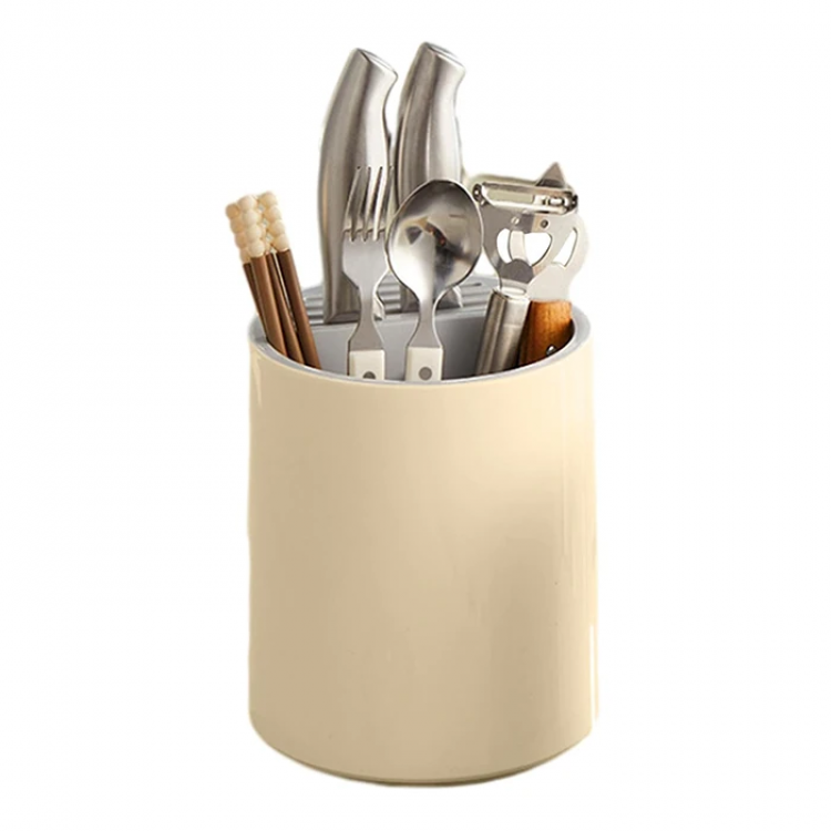 EZERE Fork - Knife - Spoon Storage and Drying BoxRotatable Kitchen Organizer-(5775)