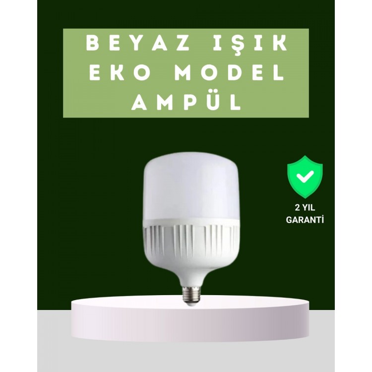 Şarjlı LED Torch Ampul 30 Watt Beyaz Işık Enerji Tasarruflu