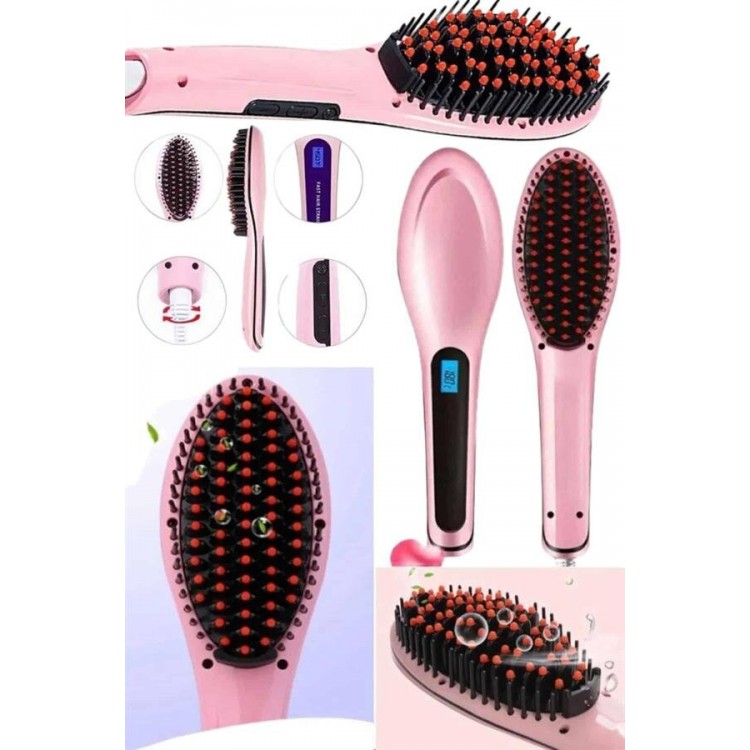 Hair Straightener Comb Heat Adjustable Anti-Damage StraightenerBlow Dry Comb